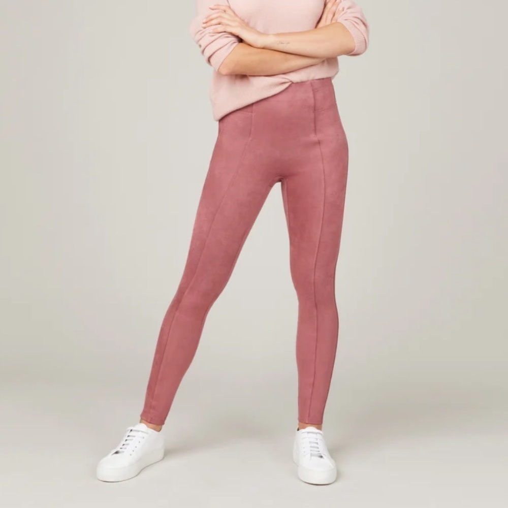 Spanx Faux Suede Leggings in Rose